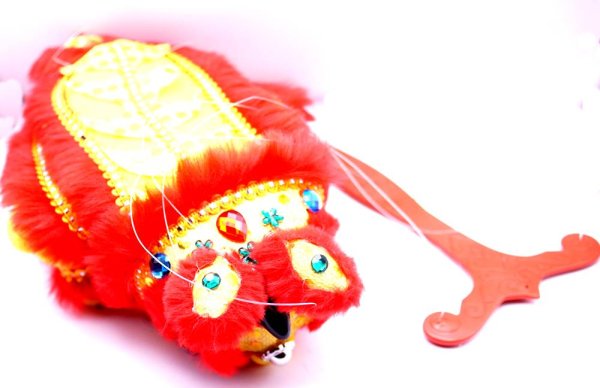 画像2: 中華 獅子舞 操り人形 白色＋黄色 221XL002-ye (2)