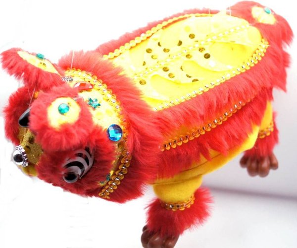 画像3: 中華 獅子舞 操り人形 白色＋黄色 221XL002-ye (3)