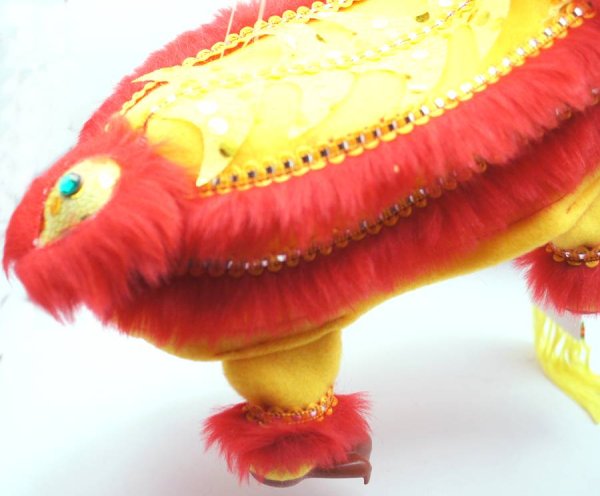 画像5: 中華 獅子舞 操り人形 白色＋黄色 221XL002-ye (5)