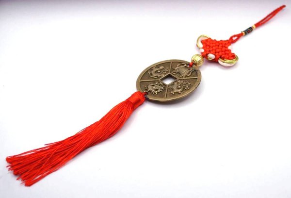 画像1: 中国飾り 六帝銭蝙蝠吊るし飾り 245012 (1)