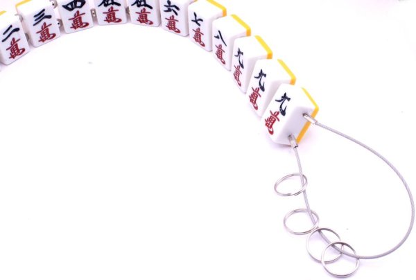 画像3: 役満 麻雀牌 九蓮宝燈(チューレンポウトウ/チューレンポートン） ワイヤー式 キー ＆ ウォレットチェーン　特大サイズ (3)