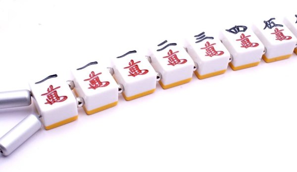 画像6: 役満 麻雀牌 九蓮宝燈(チューレンポウトウ/チューレンポートン） ワイヤー式 キー ＆ ウォレットチェーン　特大サイズ (6)