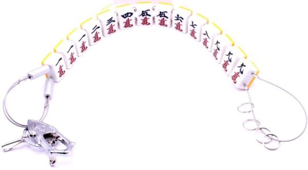 画像12: 役満 麻雀牌 九蓮宝燈(チューレンポウトウ/チューレンポートン） ワイヤー式 キー ＆ ウォレットチェーン　特大サイズ (12)