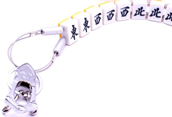 画像2: 役満 麻雀牌 字一色（ツーイーソー） ワイヤー式 キー ＆ ウォレットチェーン　特大サイズ (2)