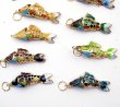 画像2: 七宝 (景泰藍) 小魚A アクセサリー TOPパーツ 5個セット (2)