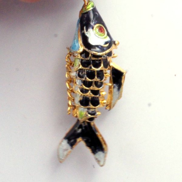 画像5: 七宝 (景泰藍) 中魚Bアクセサリー TOPパーツ 3個セット (5)