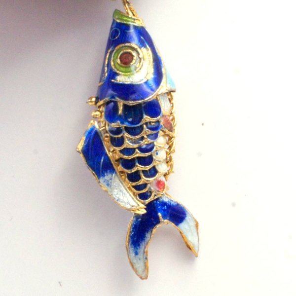 画像6: 七宝 (景泰藍) 中魚Bアクセサリー TOPパーツ 3個セット (6)