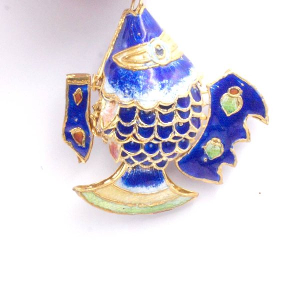 画像3: 七宝 (景泰藍) 大 熱帯魚E アクセサリー TOPパーツ 1個 (3)