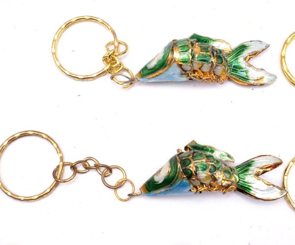 画像2: 七宝 (景泰藍) 大 魚H アクセサリー  キーホルダー 2個 (2)
