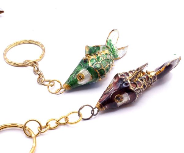 画像8: 七宝 (景泰藍) 大 魚H アクセサリー  キーホルダー 2個 (8)