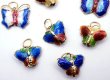 画像2: 七宝 (景泰藍) 蝶々 アクセサリー TOPパーツ 5個セット (2)