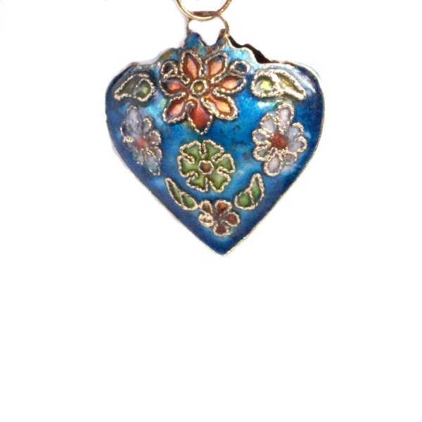 画像6: 七宝 (景泰藍) 小ハートA アクセサリー TOPパーツ 5個セット (6)