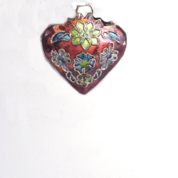 画像8: 七宝 (景泰藍) 小ハートA アクセサリー TOPパーツ 5個セット (8)