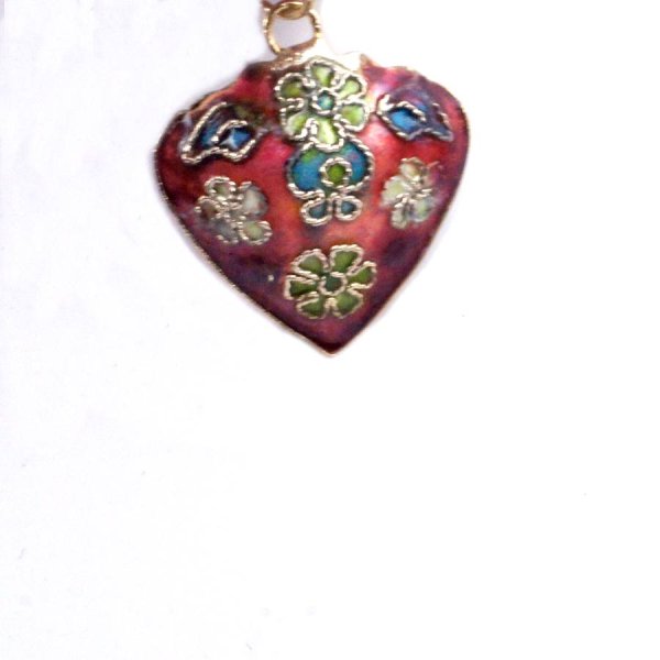 画像5: 七宝 (景泰藍) 中ハートB アクセサリー TOPパーツ 3個セット (5)