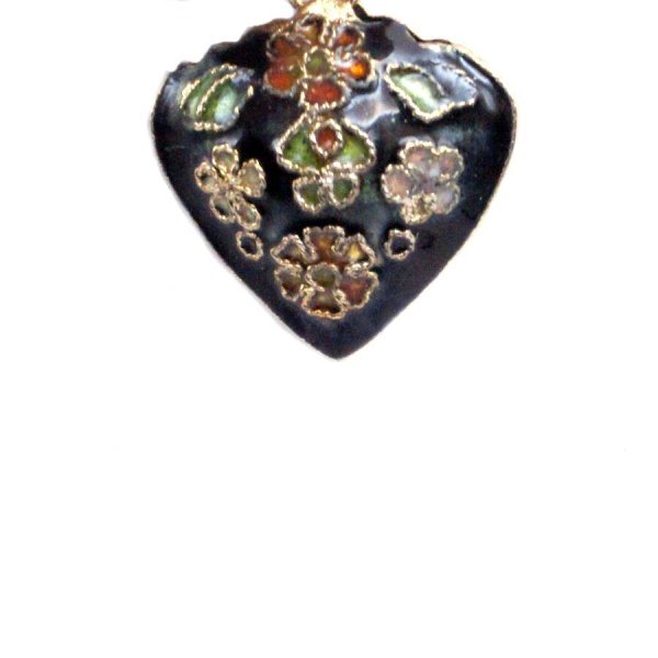 画像7: 七宝 (景泰藍) 中ハートB アクセサリー TOPパーツ 3個セット (7)