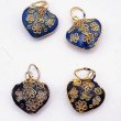 画像2: 七宝 (景泰藍) 大ハートC アクセサリー TOPパーツ 2個 (2)