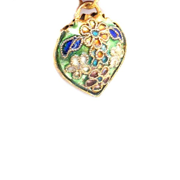 画像7: 七宝 (景泰藍) 大ハートC アクセサリー TOPパーツ 2個 (7)