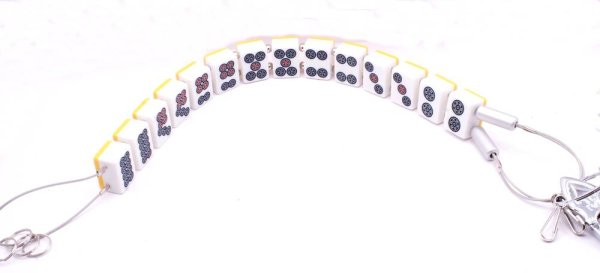 画像1: 役満 麻雀牌 大車輪（だいしゃりん） ワイヤー式 キー ＆ ウォレットチェーン　特大サイズ (1)