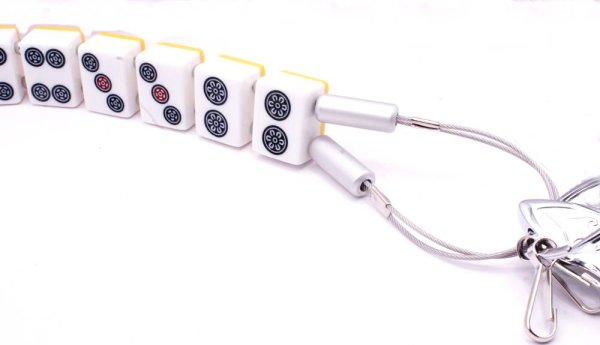 画像4: 役満 麻雀牌 大車輪（だいしゃりん） ワイヤー式 キー ＆ ウォレットチェーン　特大サイズ (4)