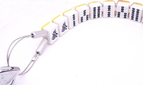 画像2: 役満 麻雀牌 緑一色（リューイーソー） ワイヤー式 キー ＆ ウォレットチェーン　特大サイズ (2)