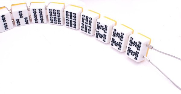 画像3: 役満 麻雀牌 緑一色（リューイーソー） ワイヤー式 キー ＆ ウォレットチェーン　特大サイズ (3)