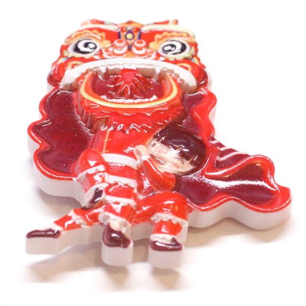 画像2: ポリストーン製　獅子舞 獅子頭 マグネット5 (2)