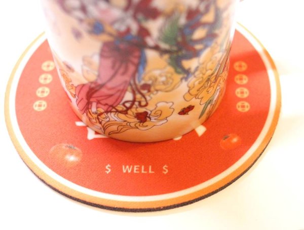 画像2: 中華コースター 径12cm 全5種 「平安喜楽 WELL」 (2)