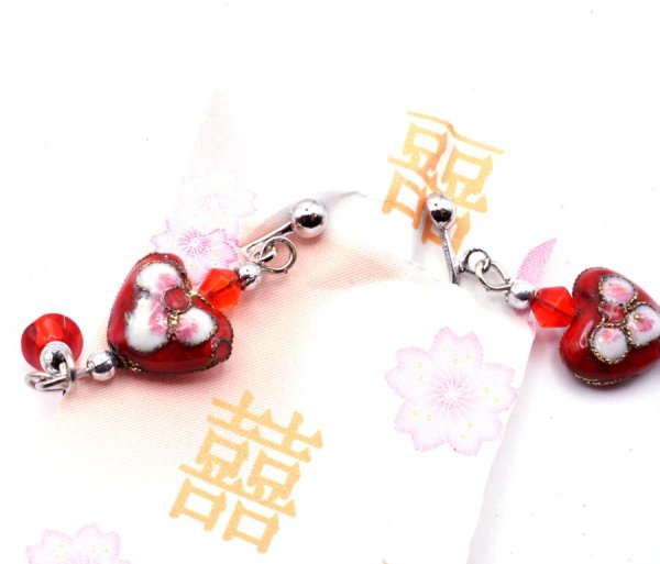 画像3: 七宝 (景泰藍)  丸型イヤリング 1セット 9 (3)