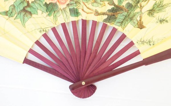 画像4: 牡丹柄 扇子 33cm  223007 (4)
