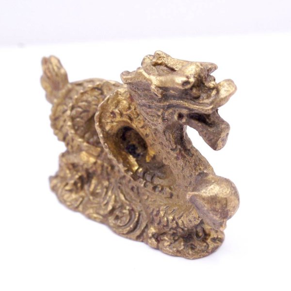 画像2: 開運 銅製 ミニ龍 置物 2170033　長さ=5.8cm (2)