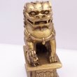 画像5: 風水 魔除け 銅製 一対 獅子 置物 211002 高さ=10cm (5)