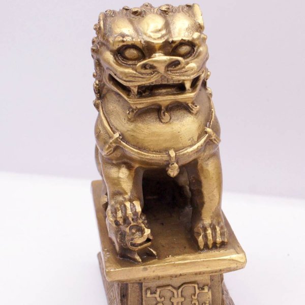 画像5: 風水 魔除け 銅製 一対 獅子 置物 211002 高さ=10cm (5)