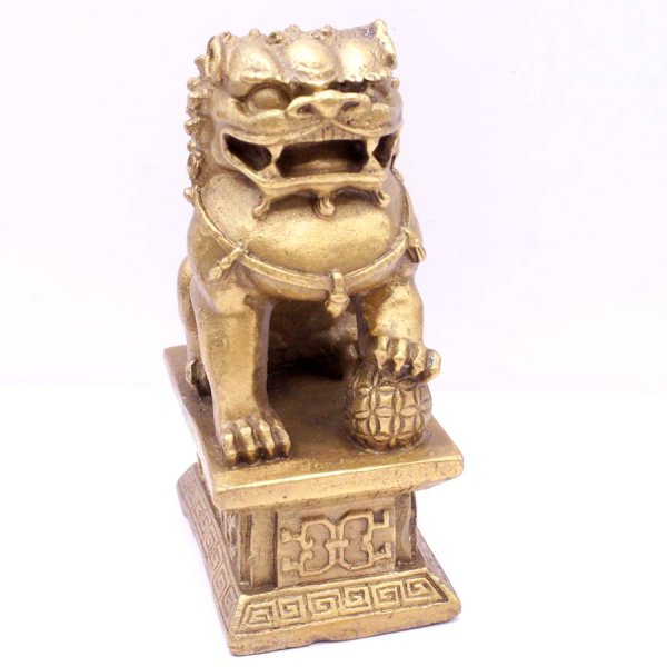 画像4: 風水 魔除け 銅製 一対 獅子 置物 211002 高さ=10cm (4)