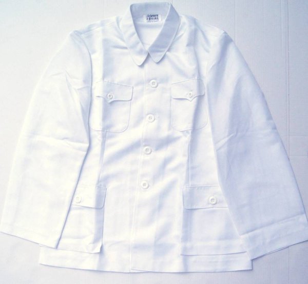 画像3: コットン製 中国人民服(中山服) 上下スーツ・白色 Lサイズ (3)