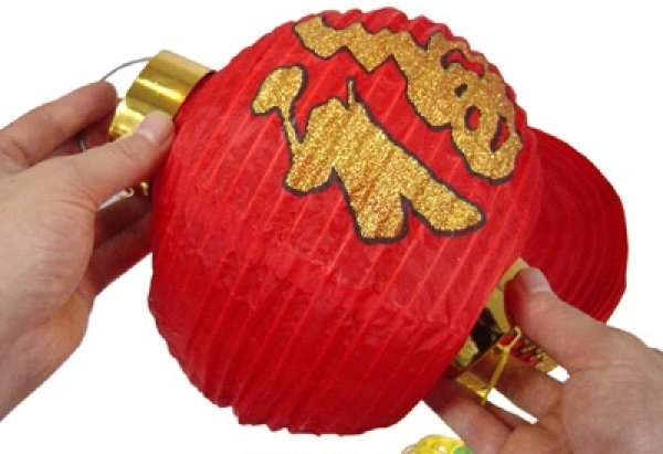 画像13: 紅堤灯 ランタン 福字　14インチ　１セット（2個入り） (13)