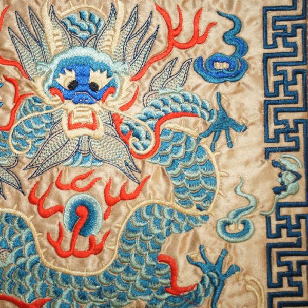 画像2: 中華 刺繍 マット五爪龍 模様 色柄15 (2)