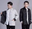 画像5: 唐人服 功夫長袖 リバーシブル カンフージャケット　黒色＋白銀色 (5)