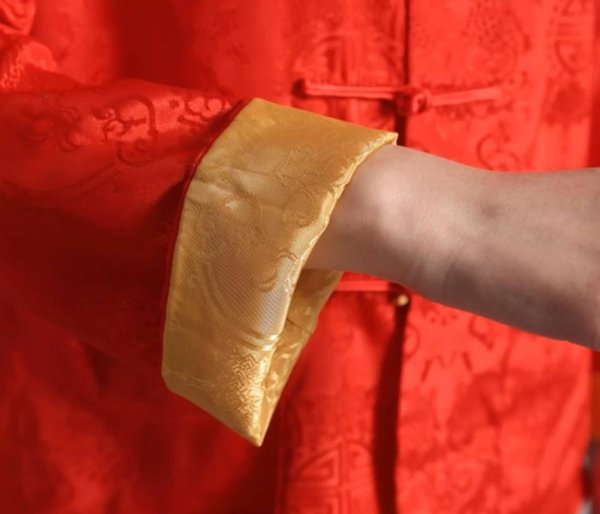 画像6: 唐人服 功夫長袖 リバーシブル カンフージャケット　黒色＋白銀色 (6)