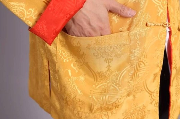 画像9: 唐人服 功夫長袖 リバーシブル カンフージャケット　黒色＋白銀色 (9)