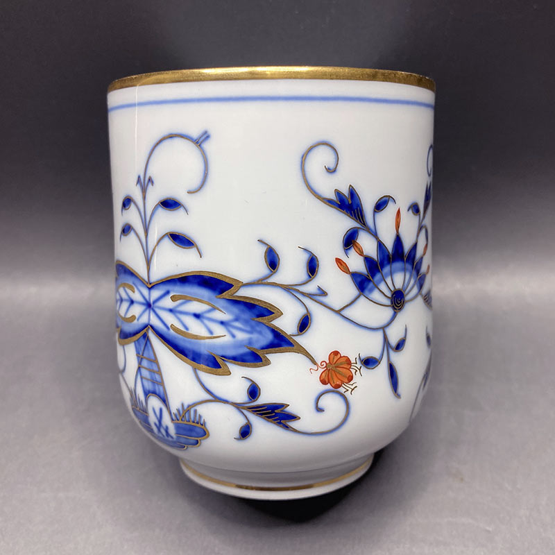 マイセン（Meissen） ブルーオニオン レッド＆ゴールド 夫婦蓋付